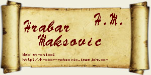 Hrabar Maksović vizit kartica